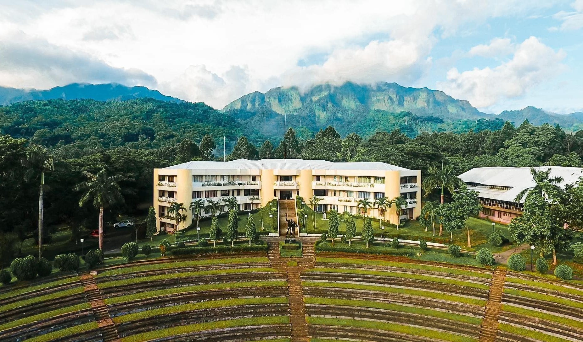 Visayas State University Admin Building with Mountain View